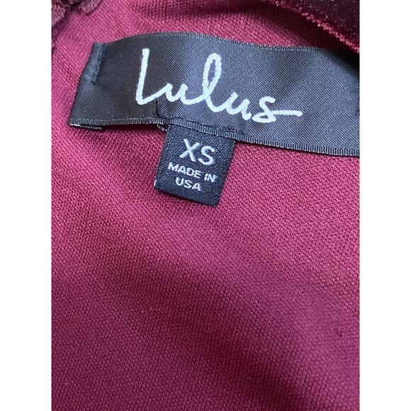 Lulus Red Velvet Velour Deep V Neck Zip Drape Pencil Mini Bodycon Dress Size XS - Picture 3 of 4